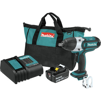 POWER TOOLS | Makita XWT04S1 18V LXT Brushed Lithium-Ion 1/2 in. Cordless Square Drive Impact Wrench Kit (3 Ah)